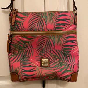 Dooney & Bourke Hot Pink With Palm Leaves Crossbody Purse